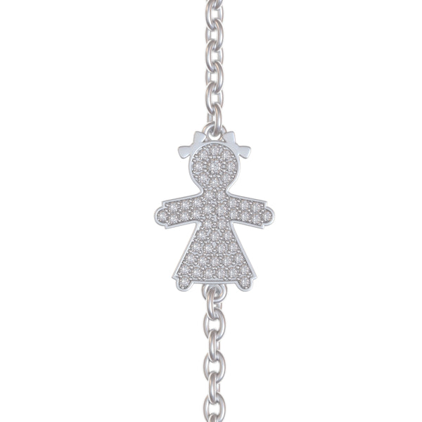 Bracelet with a child figurine in diamonds